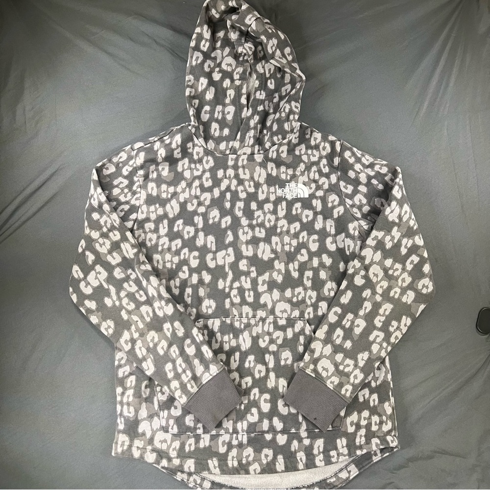 North face Gray Leopard Print Hoodie